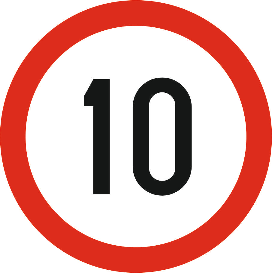Indicator Limitare de Viteza 10 km, C29 | Semn de Circulatie Metalic 60/80 cm Imagine principală a produsului