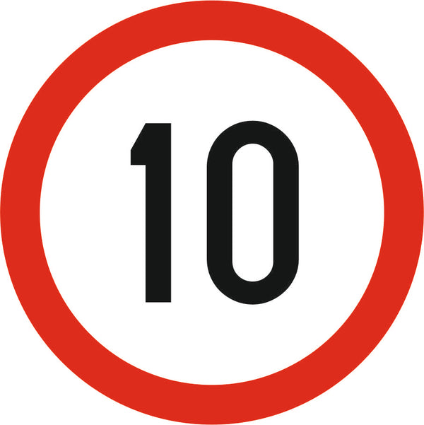 Indicator Limitare de Viteza 10 km, C29 | Semn de Circulatie Metalic 60/80 cm