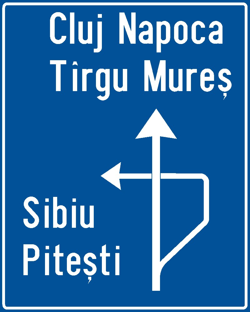 Presemnalizarea direcțiilor la o intersecție denivelată de drumuri Imagine principală a produsului