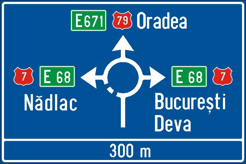 Presemnalizarea direcțiilor intr-o intersectie cu sens giratoriu Imagine principală a produsului
