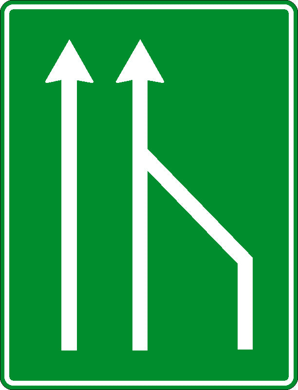 Terminarea benzii de circulație din dreapta părții carosabile pe autostradă Imagine principală a produsului