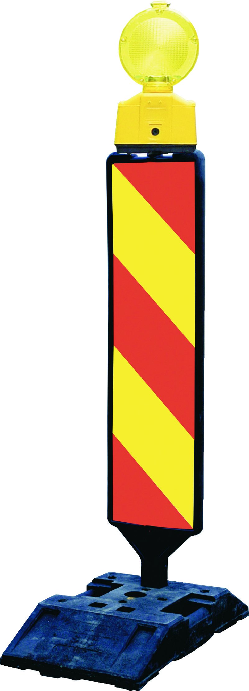 Baliza cu lampa cu lumina galbena intermitenta