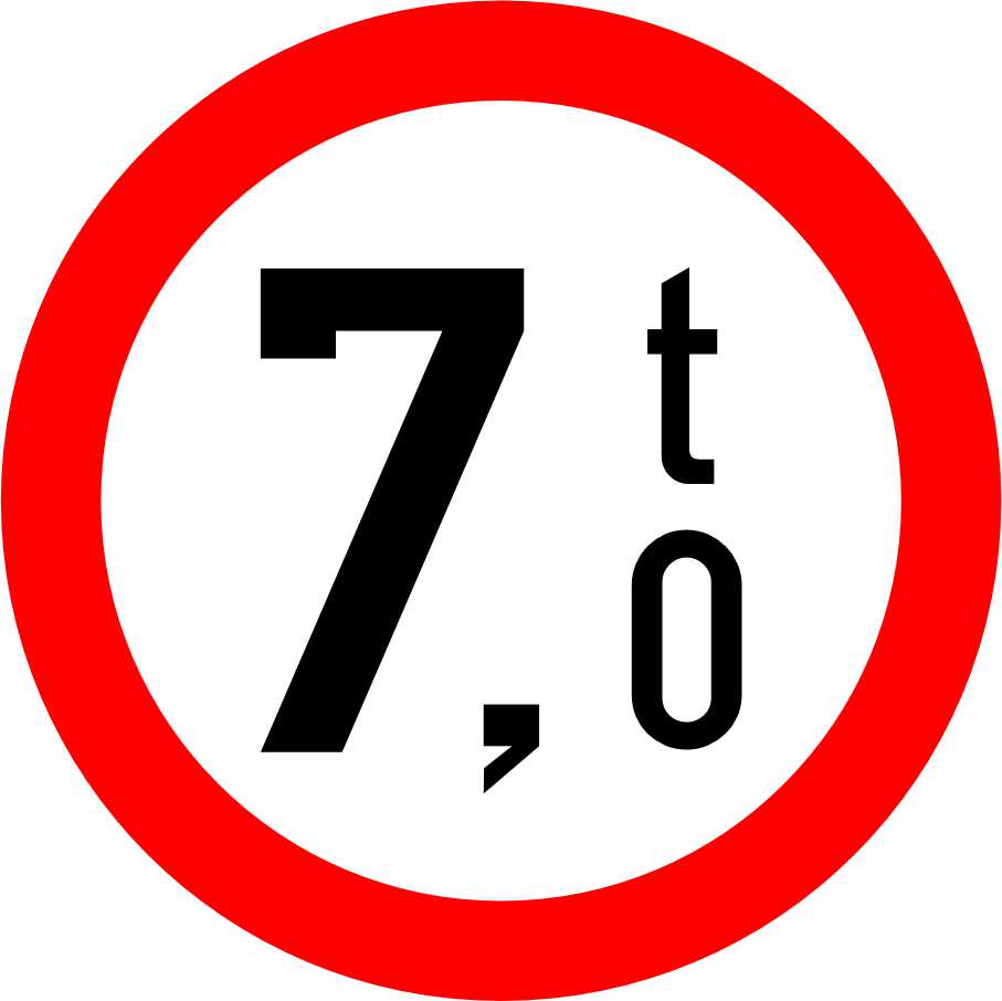 Indicator Accesul Interzis Vehiculelor 7 tone C18 | Semn de Circulatie Metalic 60/80 cm Imagine principală a produsului