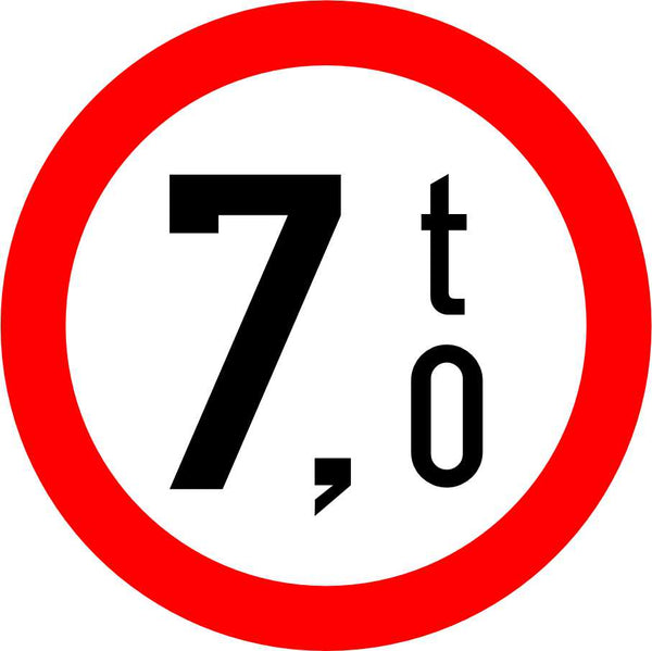 Indicator Accesul Interzis Vehiculelor 7 tone C18 | Semn de Circulatie Metalic 60/80 cm