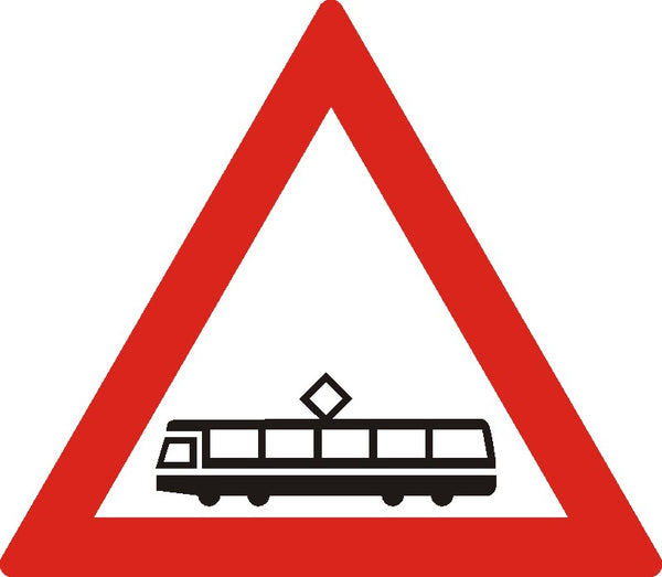 Indicator rutier Trecere la nivel cu linii de tramvai
