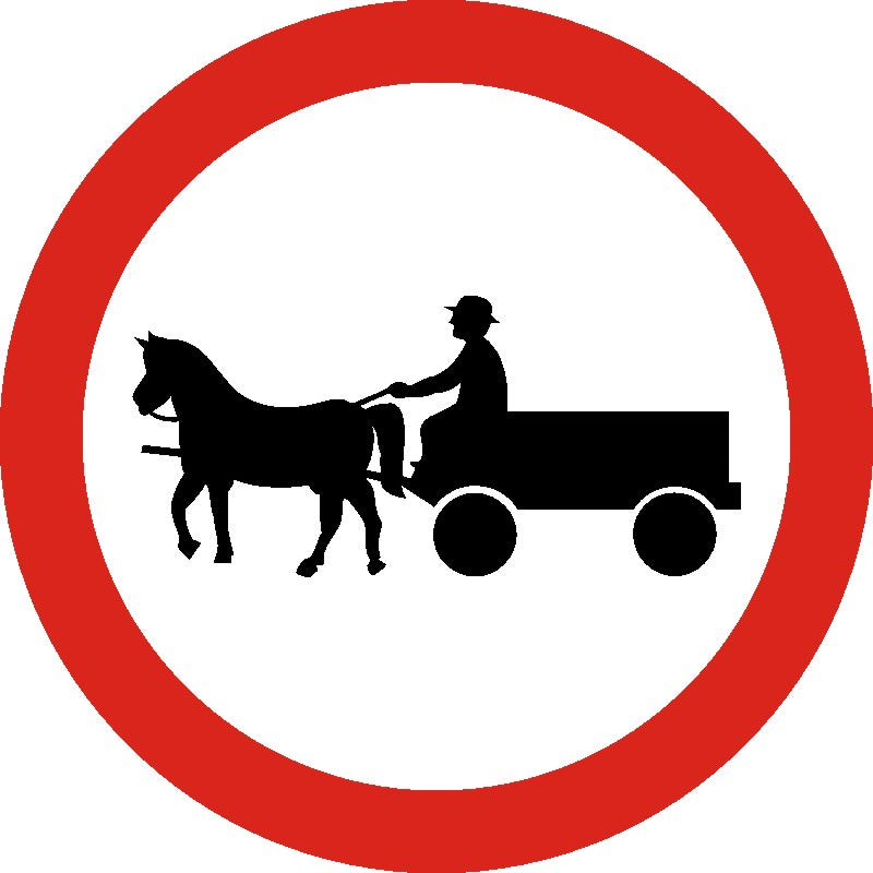 Indicator rutier Accesul interzis vehiculelor cu tracțiune animală