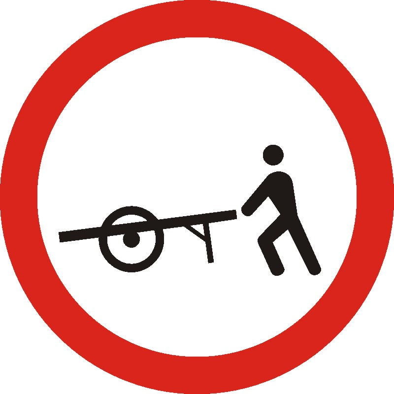 Indicator rutier Accesul interzis vehiculelor împinse sau trase cu mâna Imagine principală a produsului
