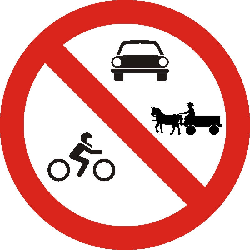 Indicator rutier Accesul interzis autovehiculelor și vehiculelor cu tracțiune animală Imagine principală a produsului