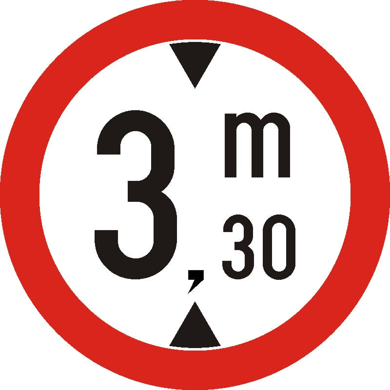 Indicator rutier Accesul interzis vehiculelor cu înălțimea mai mare de ... m Imagine principală a produsului