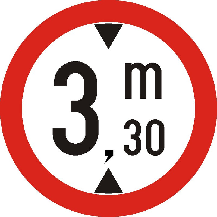 Indicator rutier Accesul interzis vehiculelor cu înălțimea mai mare de ... m