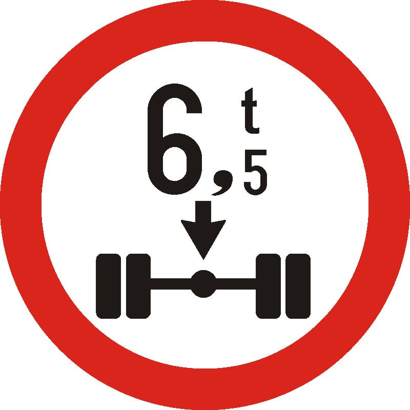 Indicator rutier Accesul interzis vehiculelor cu masa mai mare de .....t pe axa  simplă motoare Imagine principală a produsului