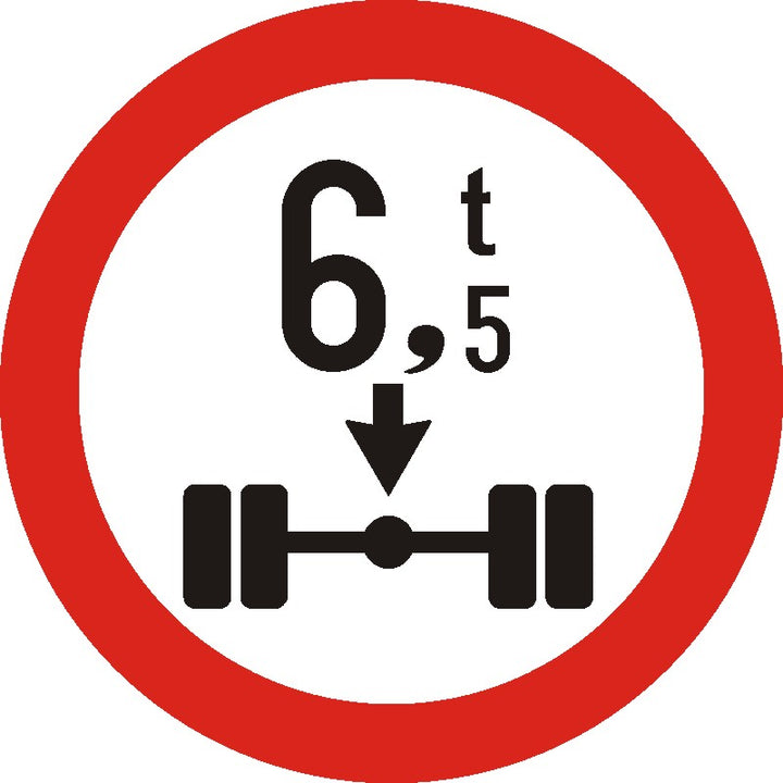Indicator rutier Accesul interzis vehiculelor cu masa mai mare de .....t pe axa  simplă motoare