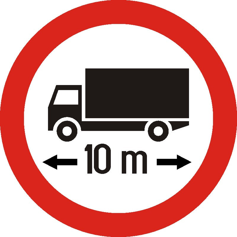 Indicator rutier Accesul interzis autovehiculelor sau ansamblurilor de vehicule cu lungimea mai mare de ...m Imagine principală a produsului