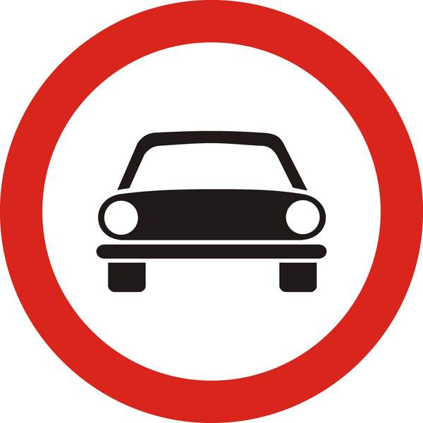 Indicator rutier Accesul interzis autovehiculelor, cu excepția motocicletelor fără  ataș și mopedelor cu două sau trei roți