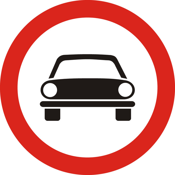 Indicator rutier Accesul interzis autovehiculelor, cu excepția motocicletelor fără  ataș și mopedelor cu două sau trei roți