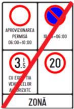 Indicator rutier Sfârșitul zonei cu restricții