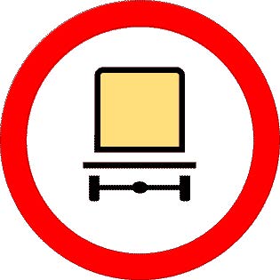 Indicator rutier Accesul interzis vehiculelor care transportă mărfuri periculoase Imagine principală a produsului