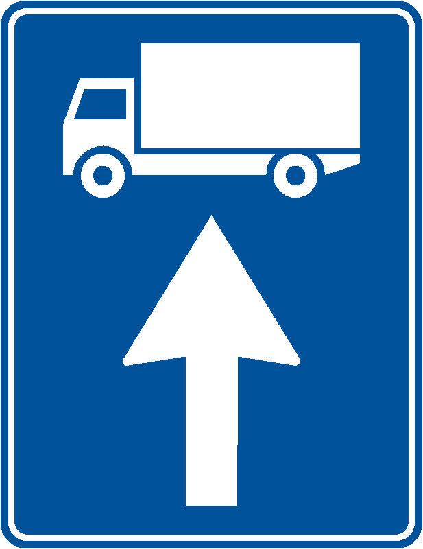 Indicator rutier Traseu de urmat pentru anumite categorii de vehicule Imagine principală a produsului
