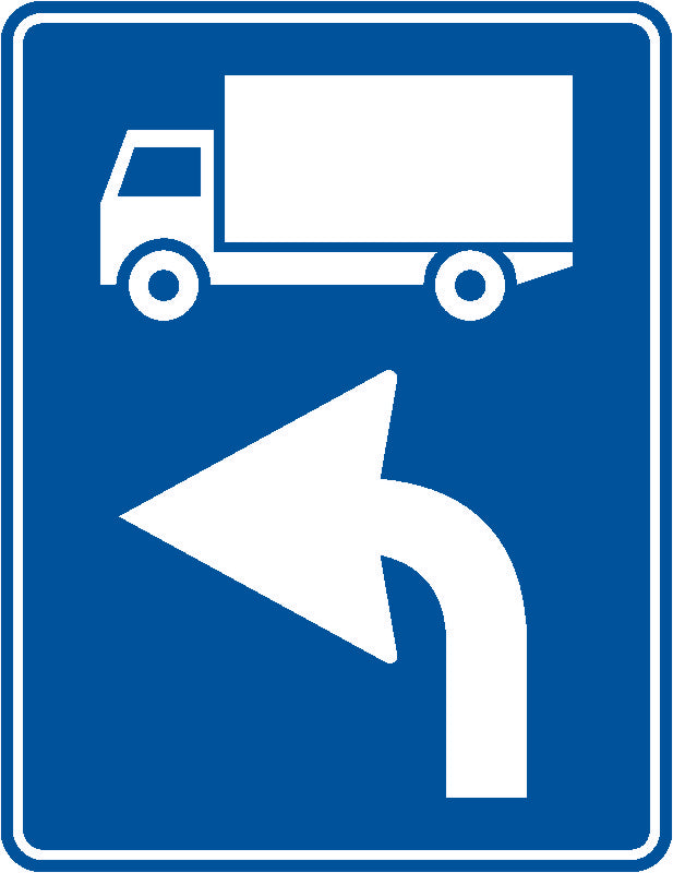 Indicator rutier Traseu de urmat pentru anumite categorii de vehicule stânga Imagine principală a produsului