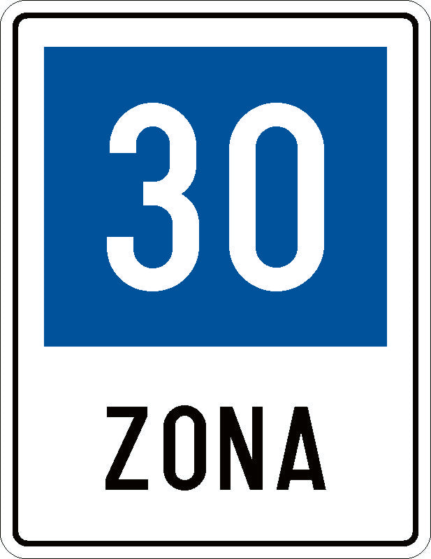 Indicator rutier Zonă cu viteză recomandată 30 km/h