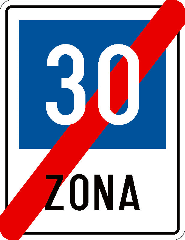 Indicator rutier Sfârșitul zonei cu viteză recomandată 30 km/h Imagine principală a produsului