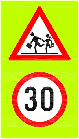Indicator rutier Panou copii+limitare de viteza