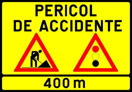 Indicator rutier Presemnalizarea unui sector cu circulația alternantă