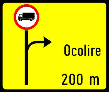 Indicator rutier Presemnalizarea rutei ocolitoare Imagine principală a produsului