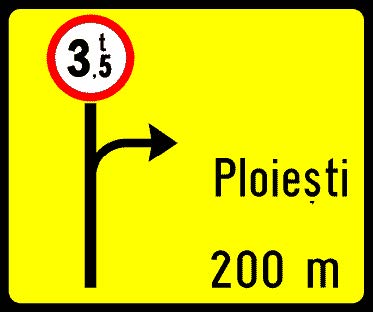 Indicator rutier Presemnalizarea rutei ocolitoare