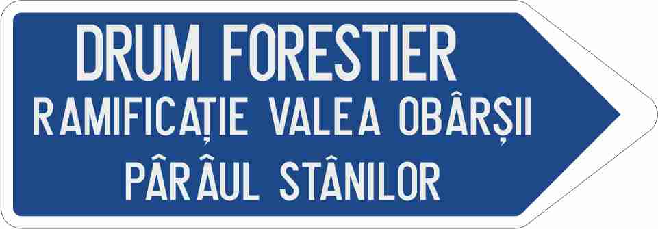 Indicator de orientare la ramificatii de drumuri  forestiere 850x300 mm