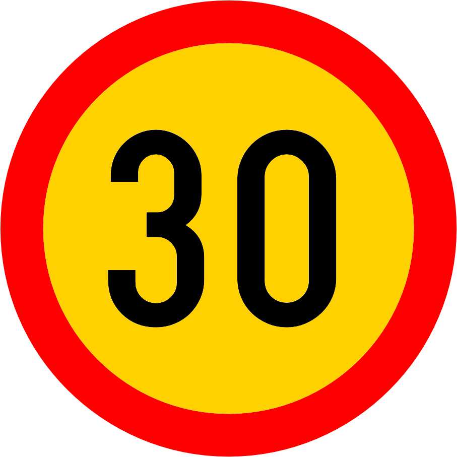 Indicator Limitare de Viteza 30 km, U13 | Semn de Circulatie Metalic 60/80 cm