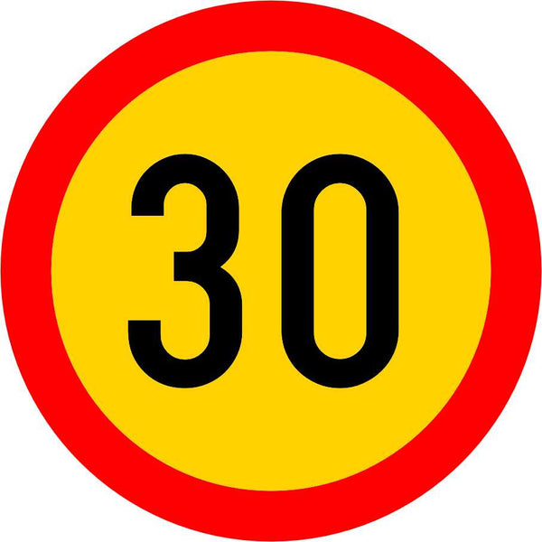 Indicator Limitare de Viteza 30 km, U13 | Semn de Circulatie Metalic 60/80 cm